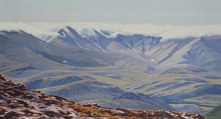 Firth River Journey, Yukon, acrylic on canvas, 30” x 54”