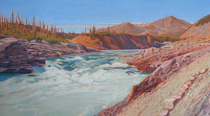 Firth River Journey, Yukon, acrylic on canvas, 30” x 54”