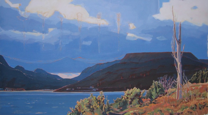 Oyster Catchers, Haida Gwaii, acrylic on canvas, 30” x 54”