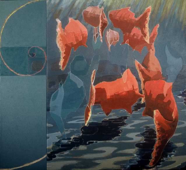 Midnight Swim, acrylic on canvas, 45” x 60”
