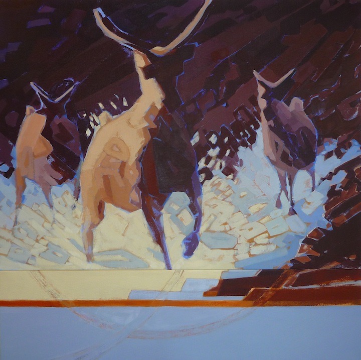 Swan Pod, acrylic on canvas, 53” x 54”