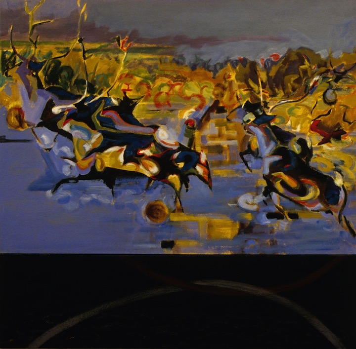 Winter Crossing, acrylic on canvas, 53” x 52”