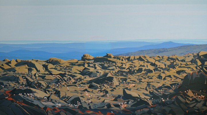 Across the Bay, acrylic on canvas, 48” x 84”